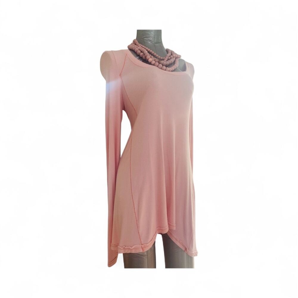 Free People January Oversized Pink Henley Size Medium - Picture 3 of 7